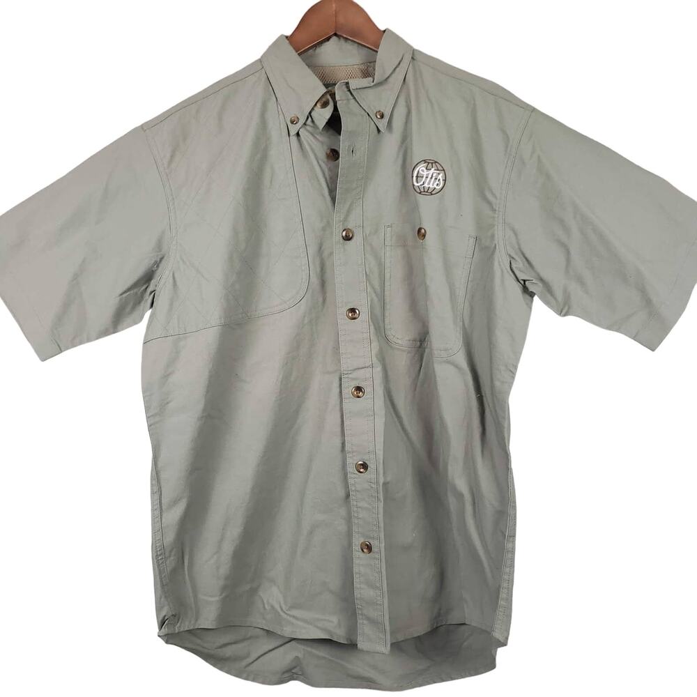 NEW! Cabelas Button Up Shirt Olive Otis Logo - M